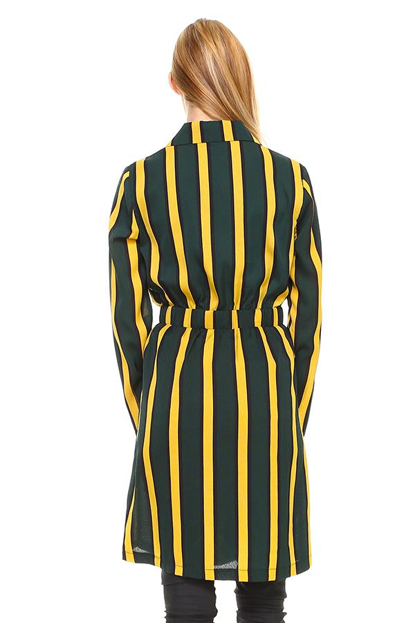 Multi Stripe Long Blazer