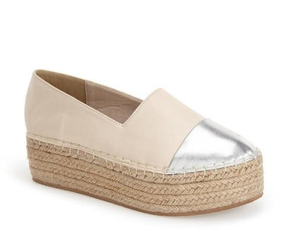 Vegan Leather Espadrille Platform Sandals