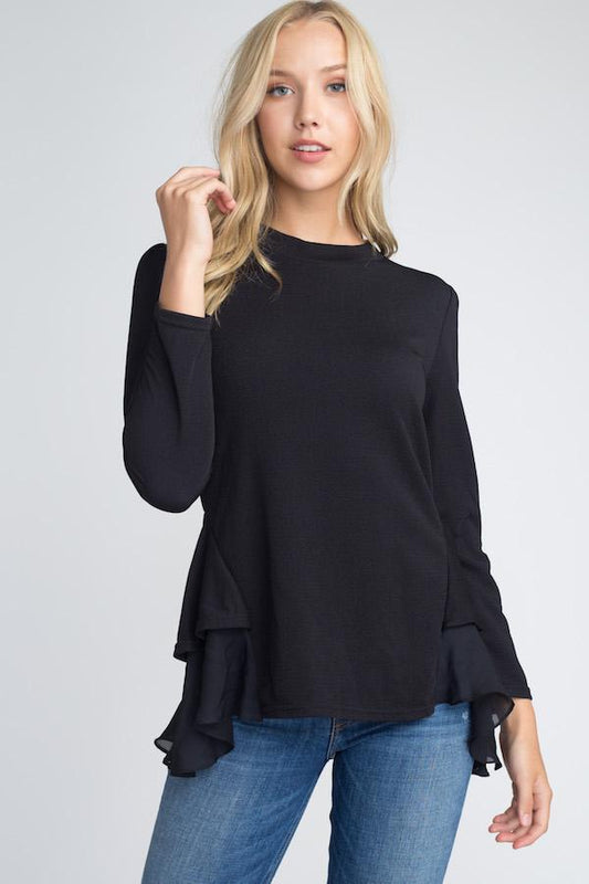 Long Sleeve Ruffle Top