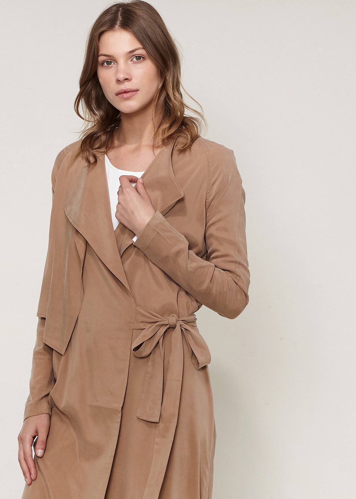 Wrap Trench Coat In Sand