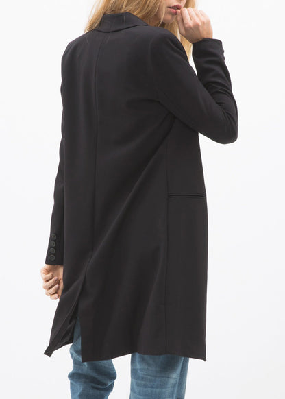 Notch Lapel Longline Button Front Jacket