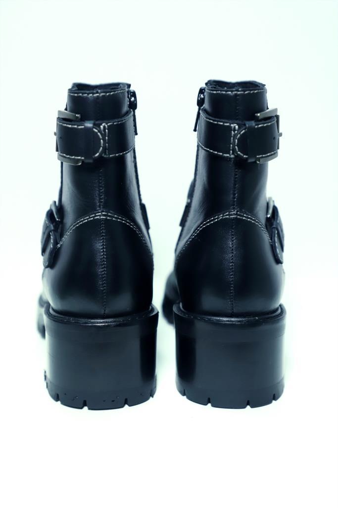 Terminator Black Platform Block Heel Bootie