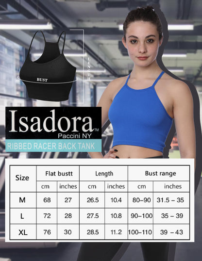 Isadora Paccini Women's Pearl Ribbed Scoop Neck Sleeveless Summer Tops