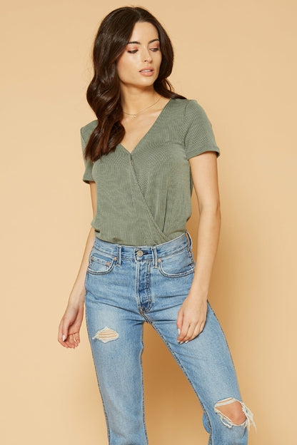 V-Neck Bodysuit in Green