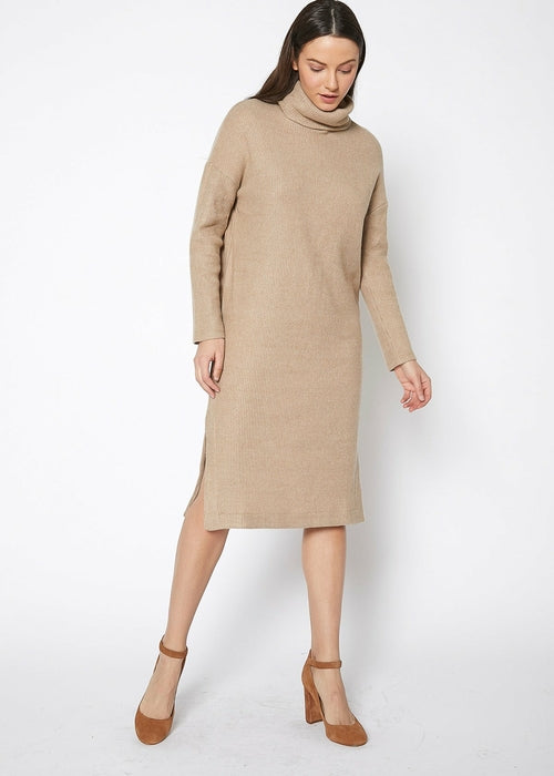 Turtle Neck Midi Sweater Dress