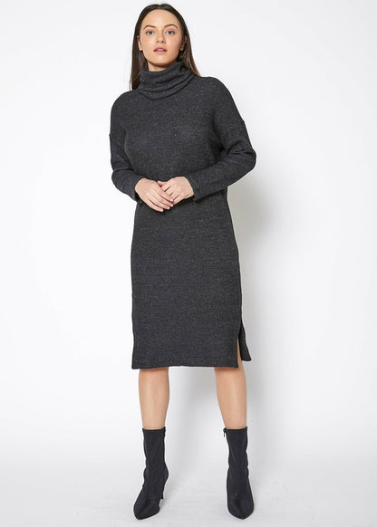 Turtle Neck Midi Sweater Dress