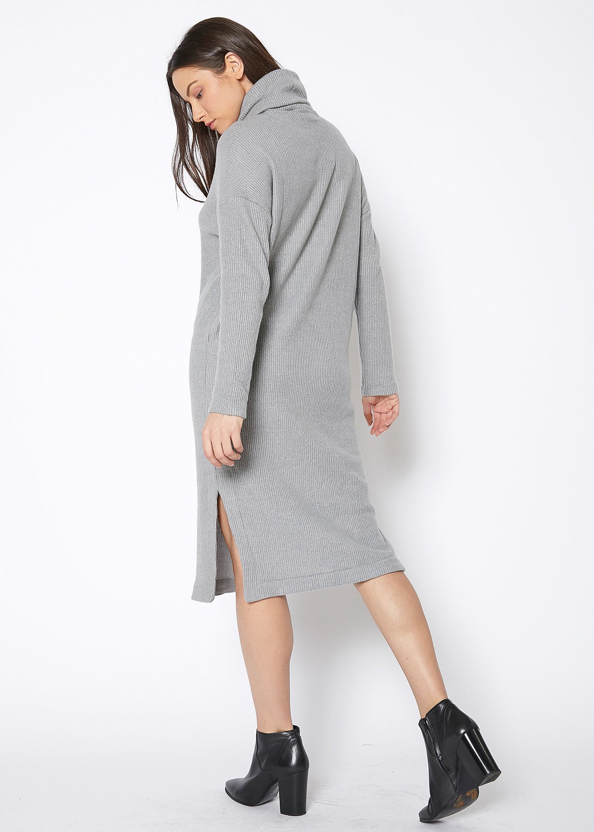 Turtle Neck Midi Sweater Dress