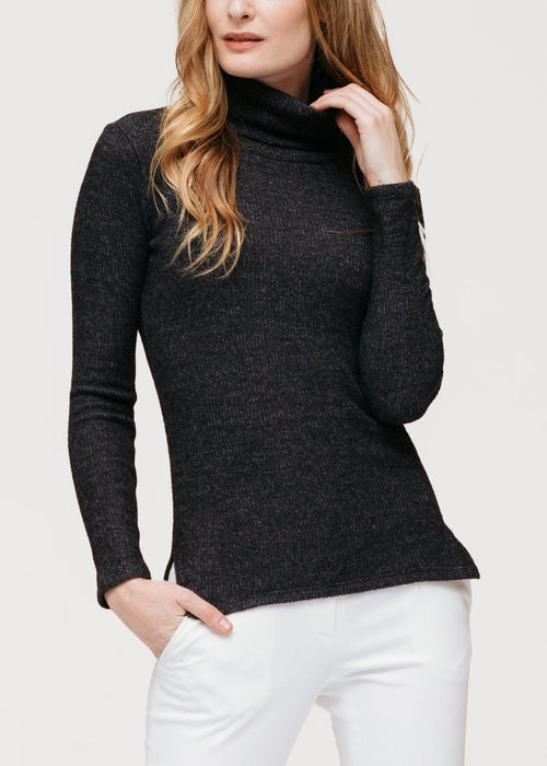 Soft Turtle Neck Ribbed Knit Sweater Top