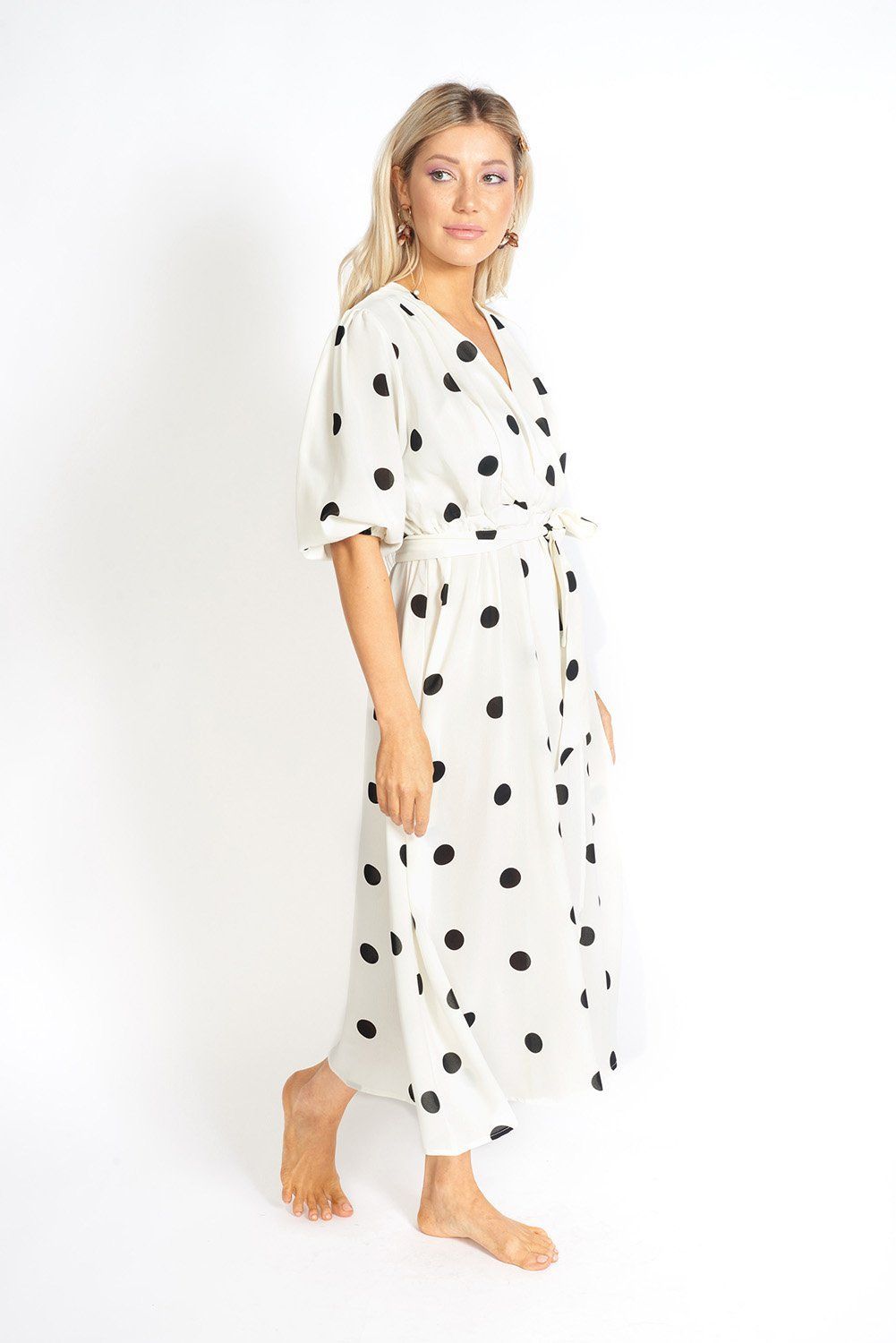 Athens Modest Cut Polka Dot Maxi Dress