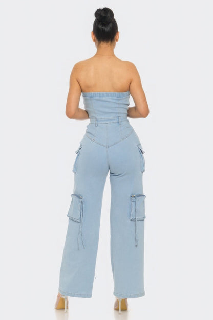 Stretch Denim Jumpsuit