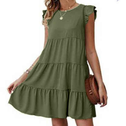 Flowy Dress with Cap Sleeves