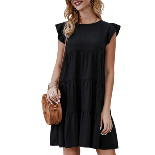 Flowy Dress with Cap Sleeves