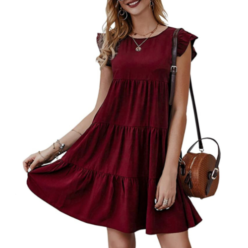 Flowy Dress with Cap Sleeves