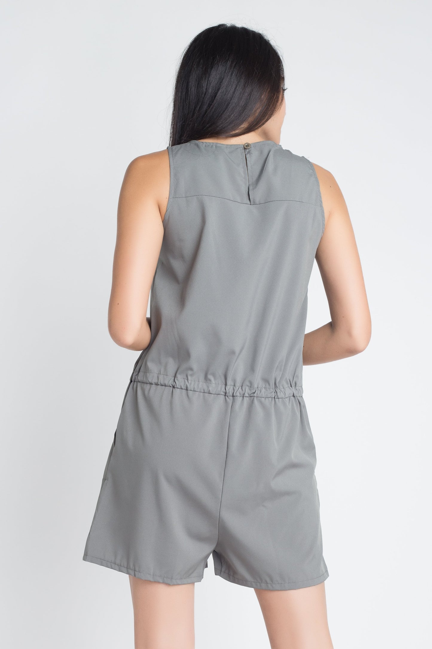 Zip Front Sleeveless Romper