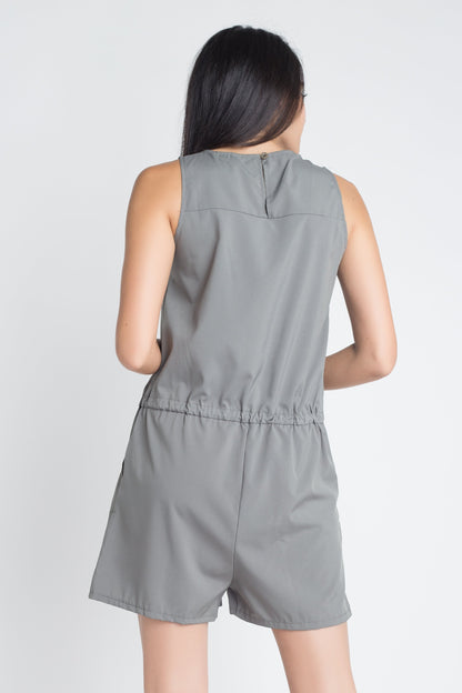 Zip Front Sleeveless Romper