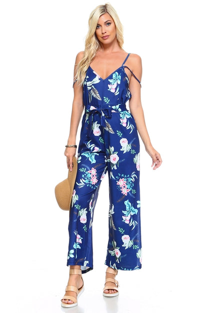 Floral Tie Tank Jumpsuit