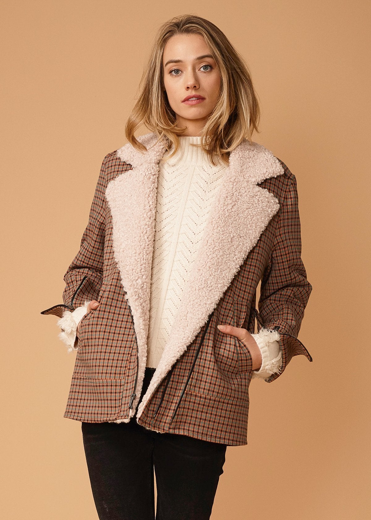 Luxe Shearling Lapel Jacket