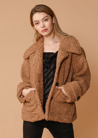 Shearling Coat in Brown