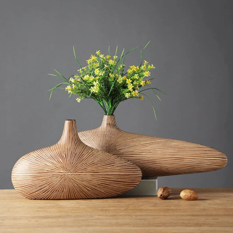 Njord Wood Vase Classic Resin Design