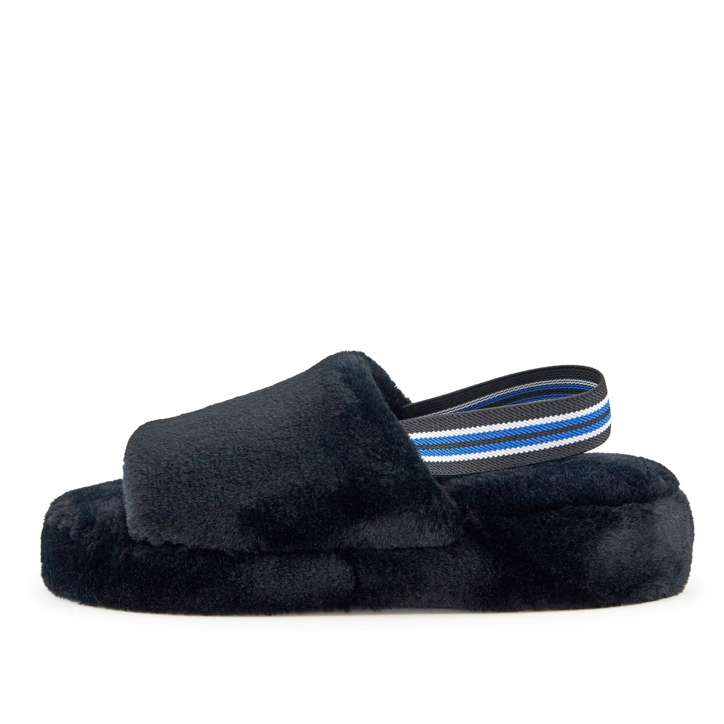 Lisbon Faux Fur Slipper Black