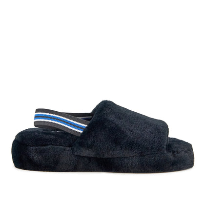 Lisbon Faux Fur Slipper Black