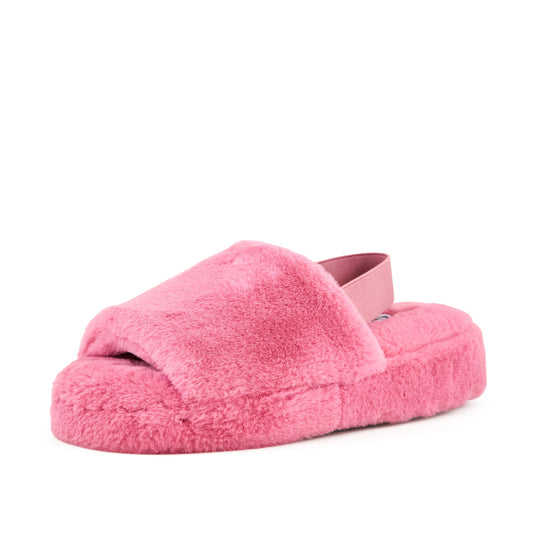 Lisbon Faux Fur Slipper Coral