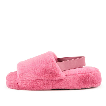 Lisbon Faux Fur Slipper Coral