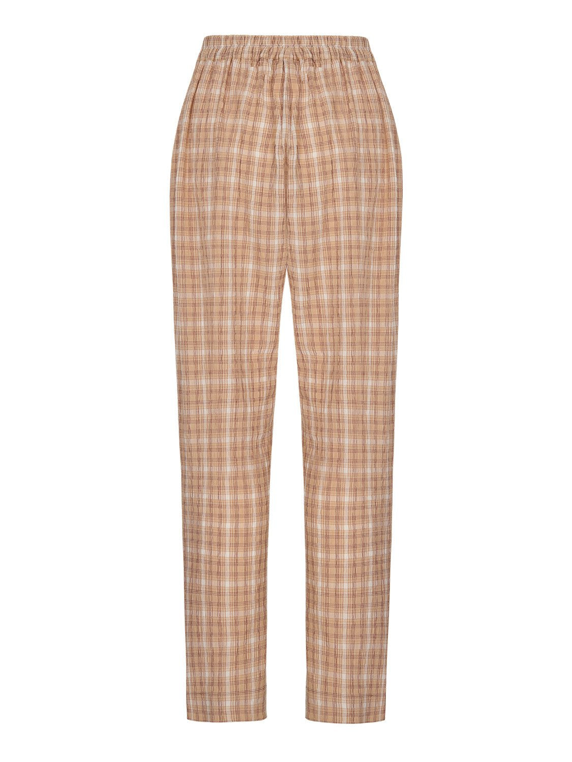 Tapered Fit Plaid Pants