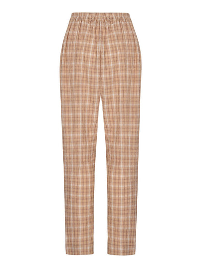 Tapered Fit Plaid Pants