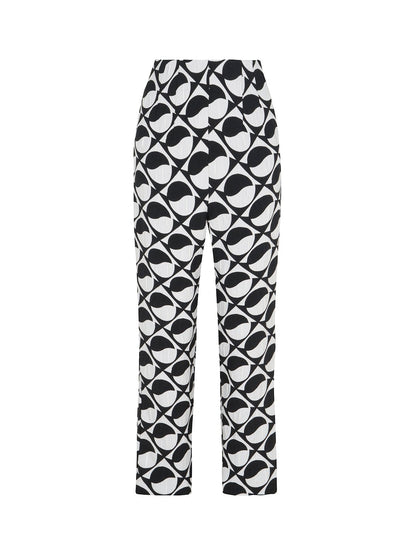 Printed High-Waisted Pants