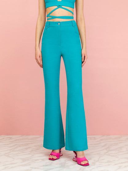 High-Waisted Slit Pants