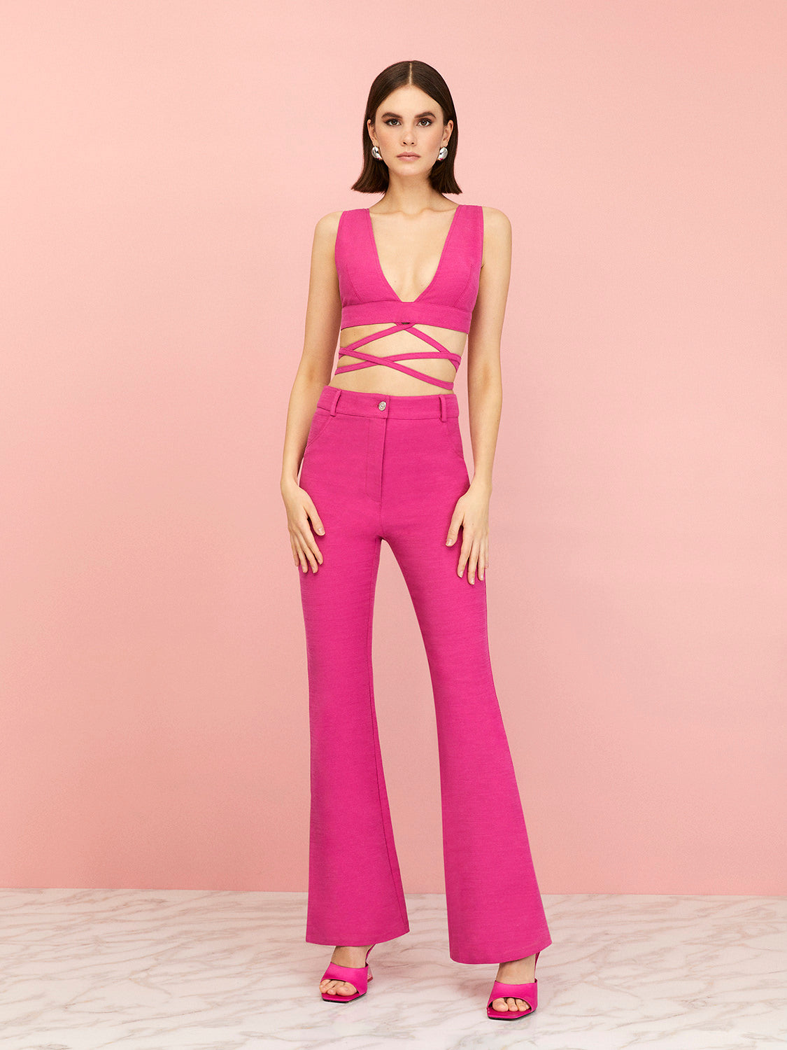 High-Waisted Slit Pants