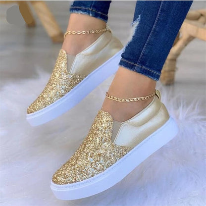 Moccasins Glitter Flat Female Loafers Shoes