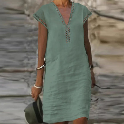 Elegant Cotton Linen Dress