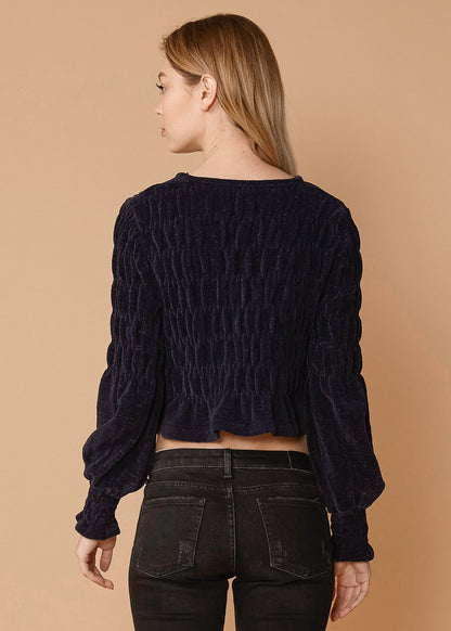 Midnight Peplum Sweater