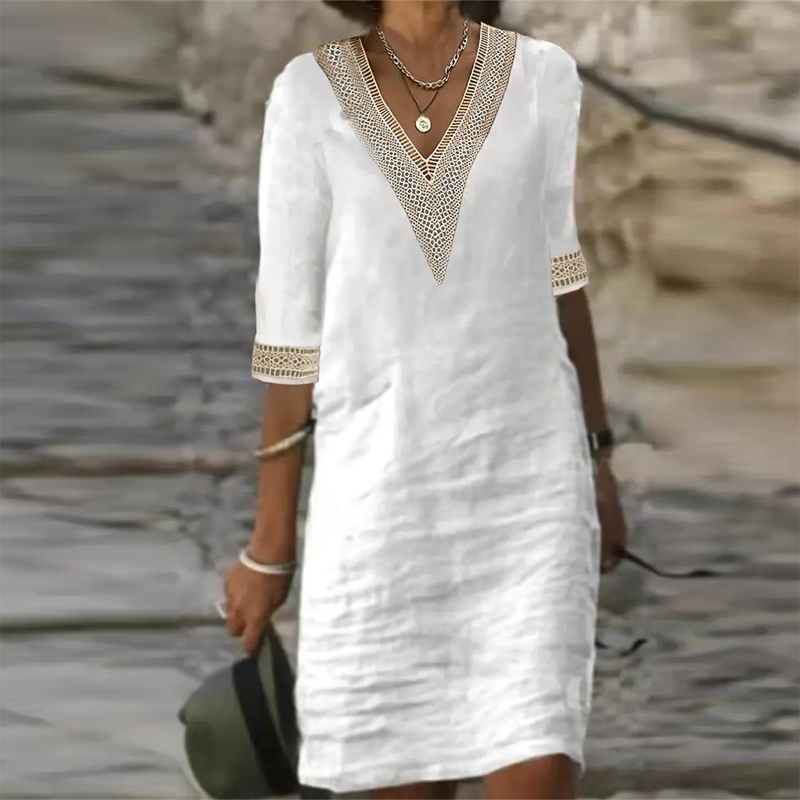 Elegant Cotton Linen Dress