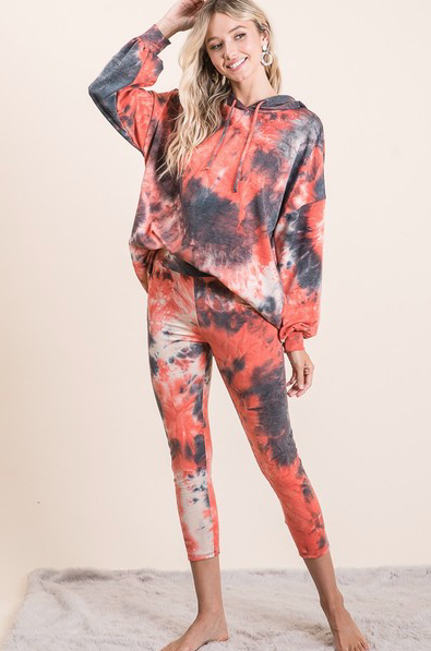 Liliana Hooded Tie Dye Yoga Set