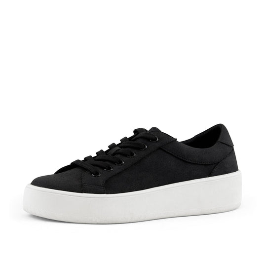 Venice Micro Suede Lace Up Sneaker Black