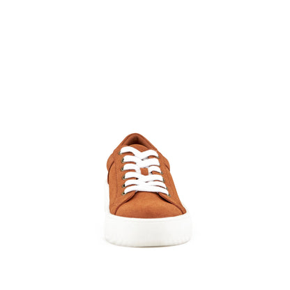 Women's Venice Micro Suede Lace Up Sneaker Camel