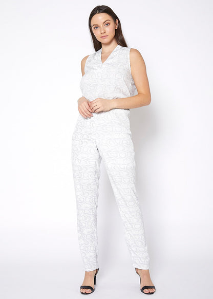 Light Formal Sleeveless V-Neck Jumpsuit