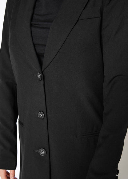 Notch Lapel Longline Button Front Jacket