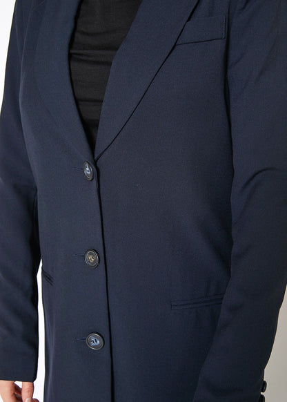 Notch Lapel Longline Button Front Jacket