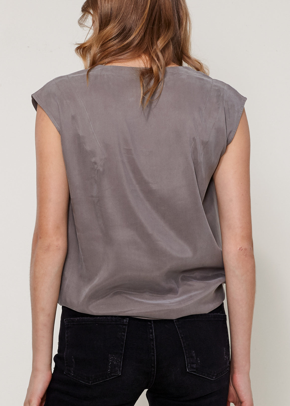 Sleeveless V-Neck Shell Top