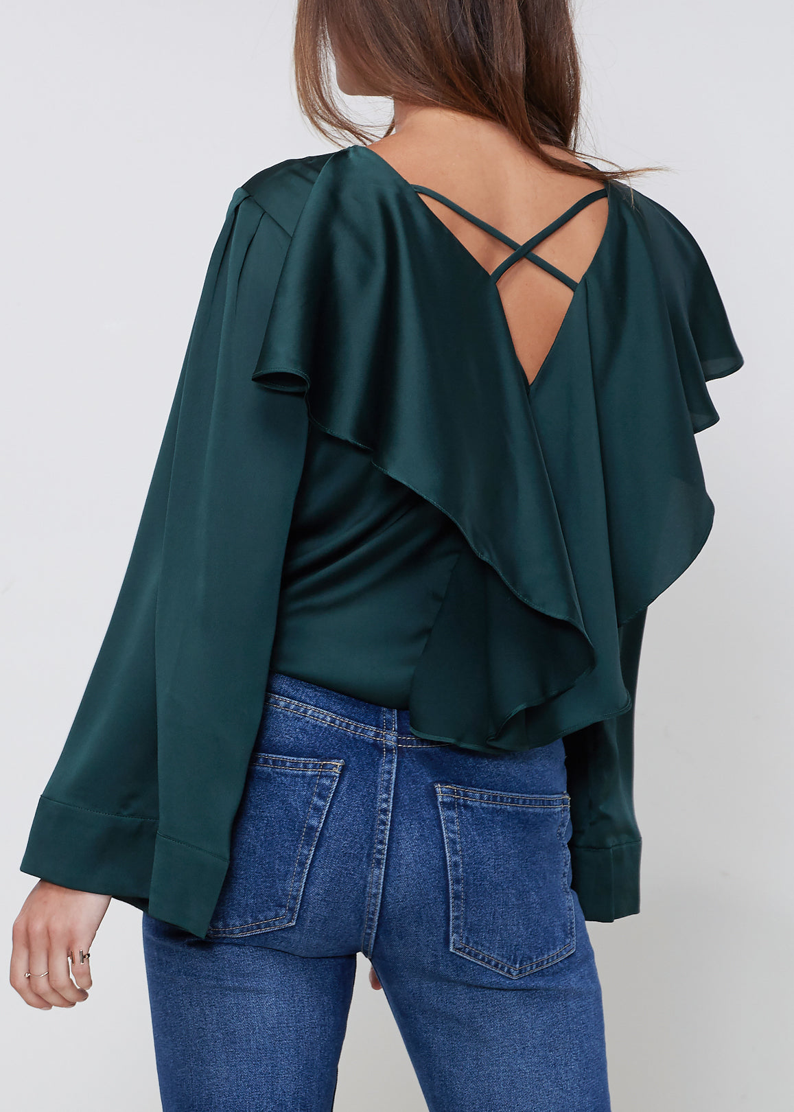 Ruffle Back Sleeve Top