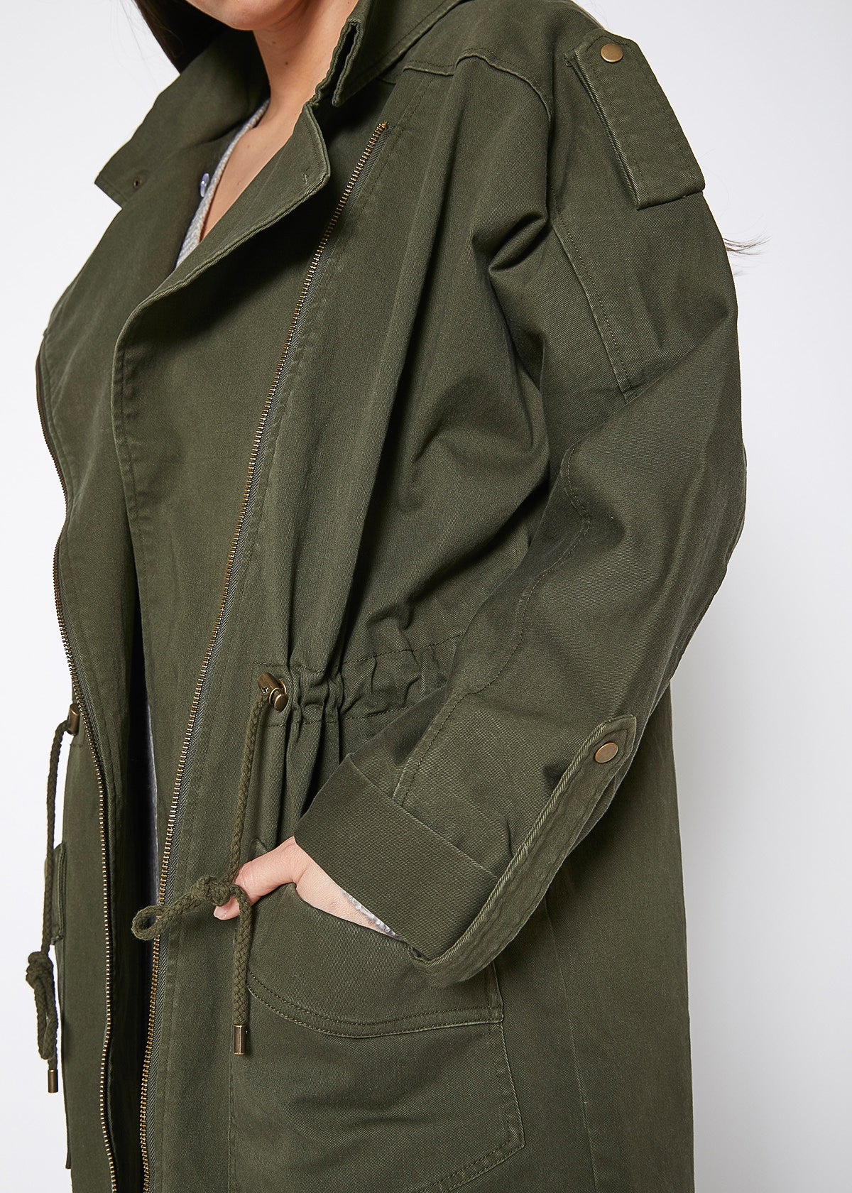 Women's Oversized Utility Jacket In Olive