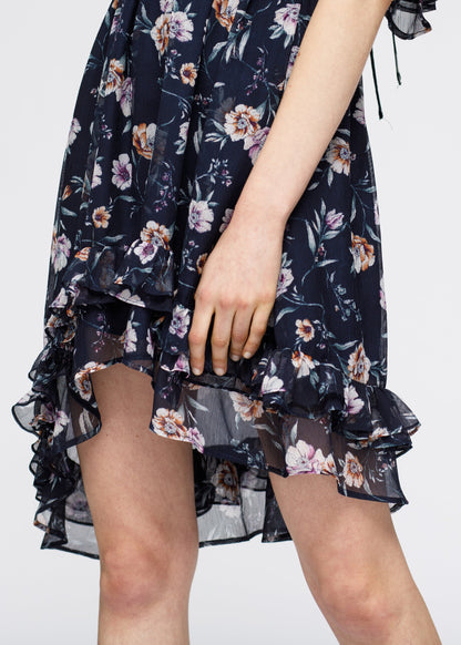 Wax Flower Asymmetrical Hi-Lo Dress