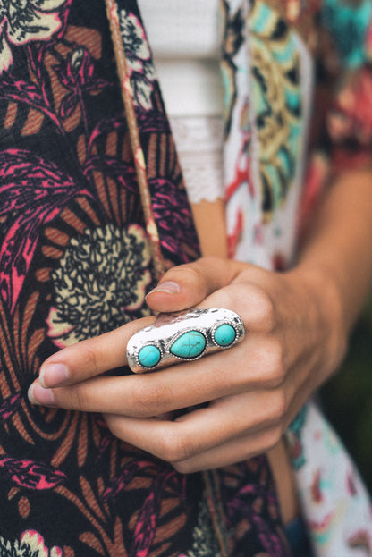 Waterfall Droplet Turquoise Stone Ring