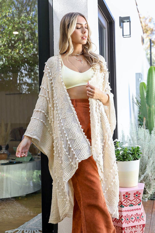 Soft Embroidered Zig Zag Kimono