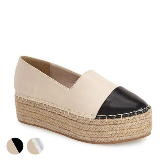 Vegan Leather Espadrille Platform Sandals