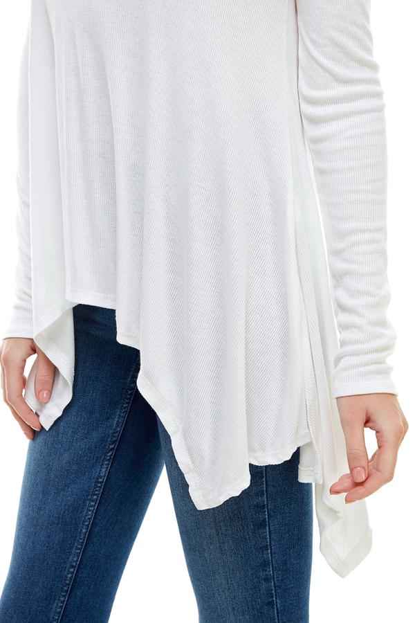 Long-Sleeve Asymmetrical Hem Top